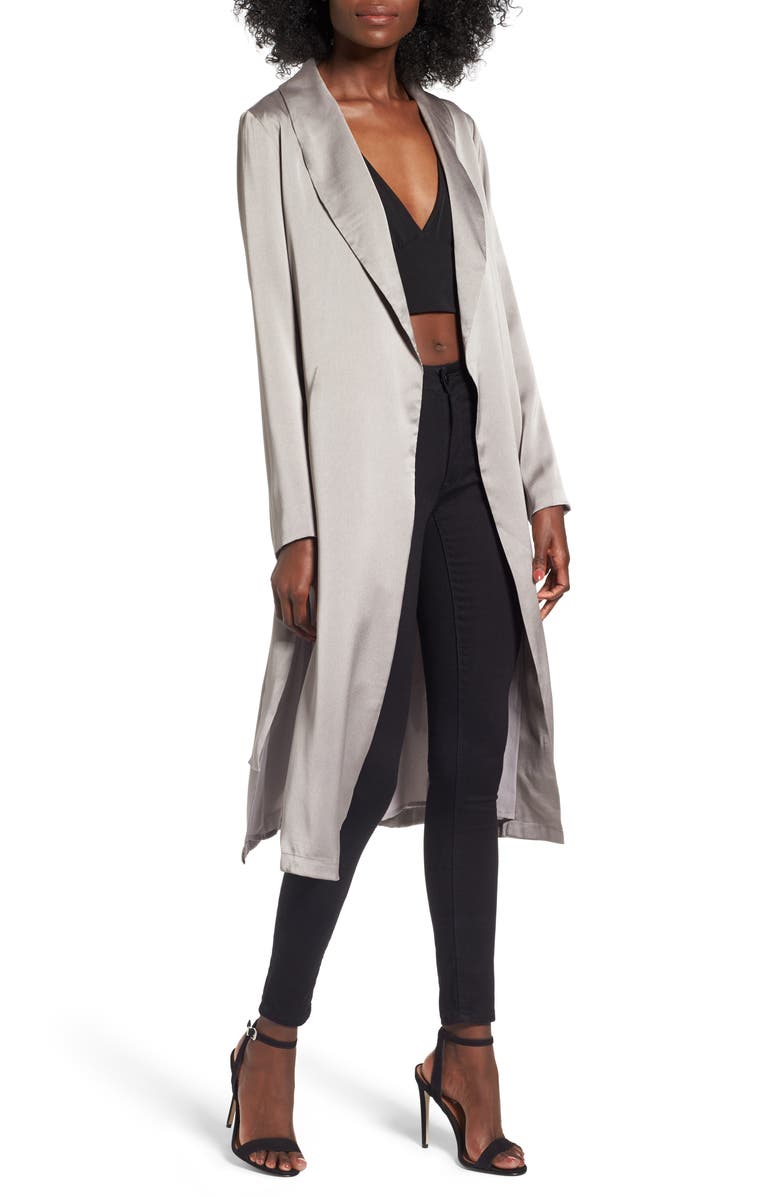 River Island Synthetic Petite Light Grey Belted Duster 