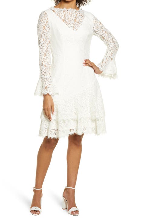 Long Sleeve Tiered Lace Dress