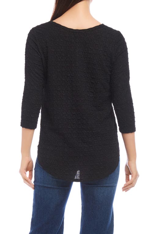 Shop Karen Kane Textured Shirttail Top In Black