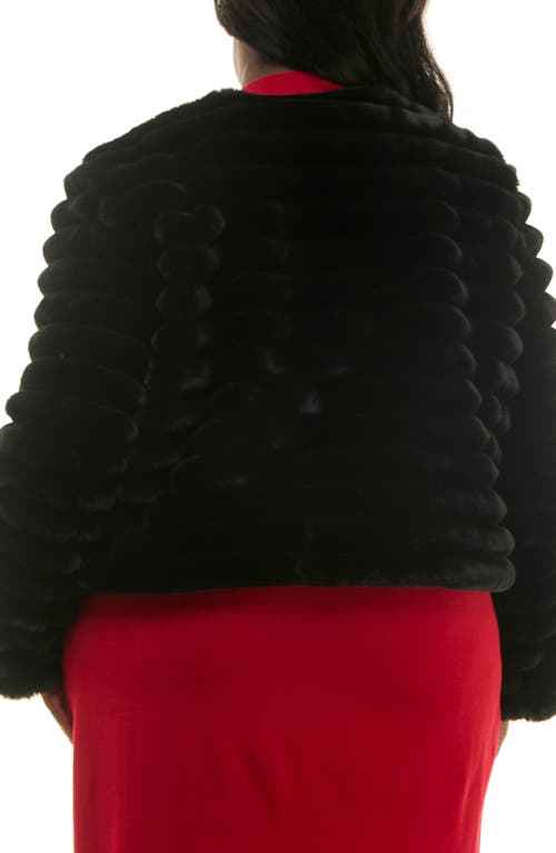 Shop Nina Leonard Faux Fur Bolero Jacket In Black