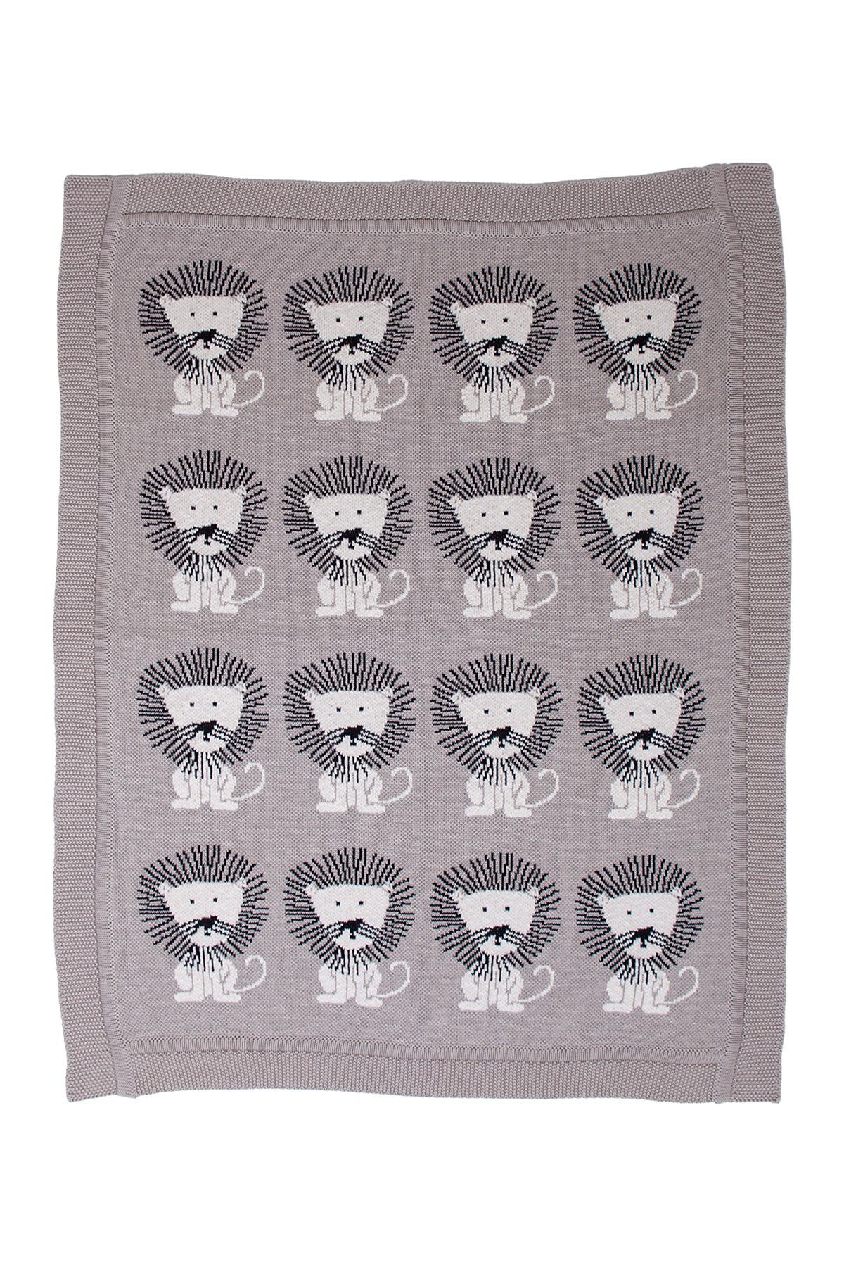 Parkland Collection Lion King Transitional Light Grey Knitted 32" X 40" Baby Blanket In Light/pastel Grey