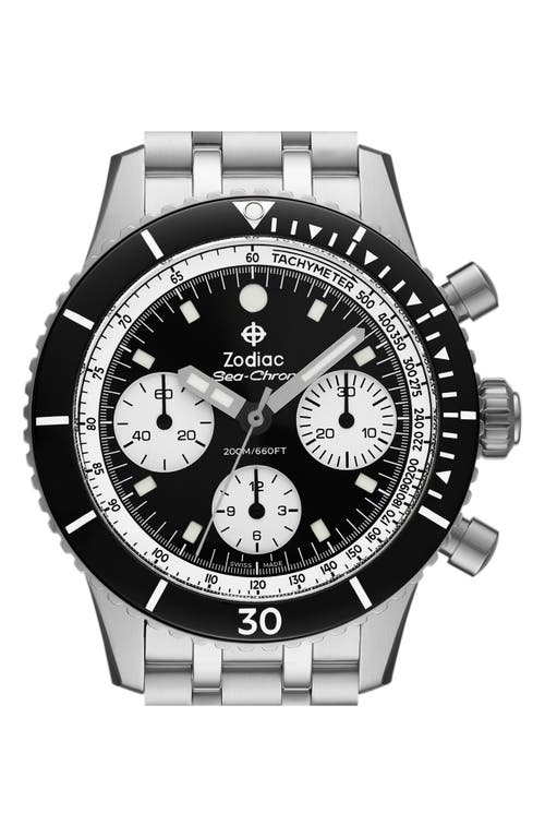 Zodiac Sea-chron Automatic Stainless Steel Watch, 42mm In Silver