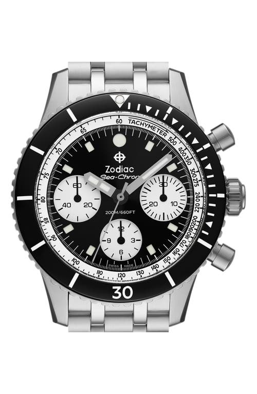 Shop Zodiac Sea Chron Bracelet Chronograph Watch, 42mm In Silver