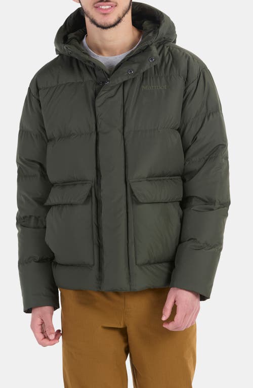 Shop Marmot Stockholm Hooded 700 Fill Power Down Jacket In Rosin Green