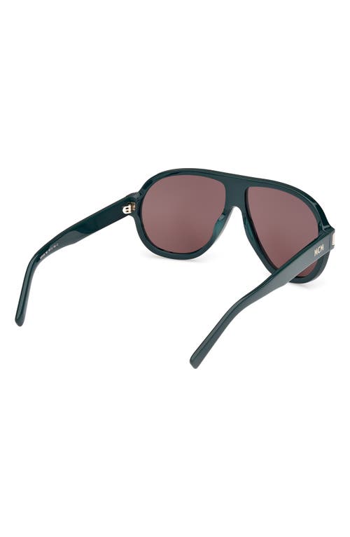 Shop Mcm 59mm Pilot Sunglasses In Shiny Dark Green/brown