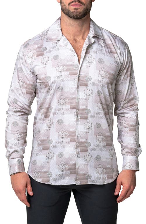 Maceoo Archemedis Regular Fit Button-Up Shirt Grey at Nordstrom,