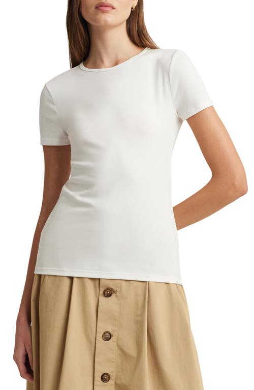 Lauren Ralph Cotton Blend T-Shirt White at Nordstrom,