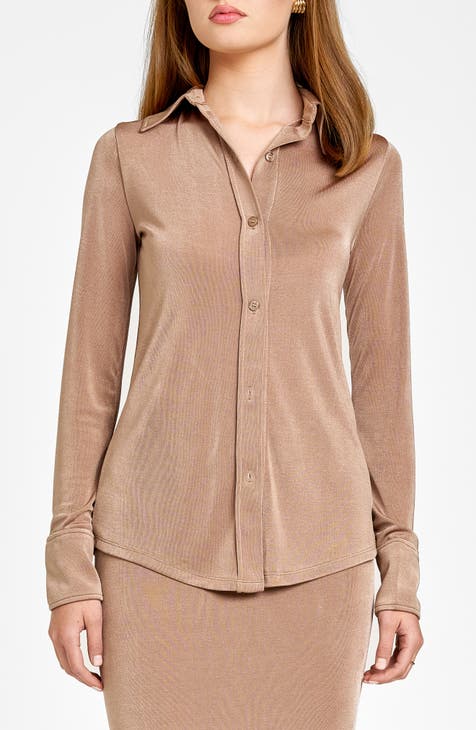 Women s Beige Button Up Tops Nordstrom