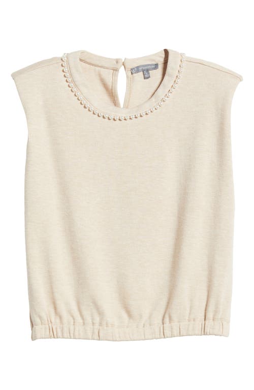 WIT & WISDOM WIT & WISDOM FAUX PEARL TRIM EXTENDED SHOULDER TOP 