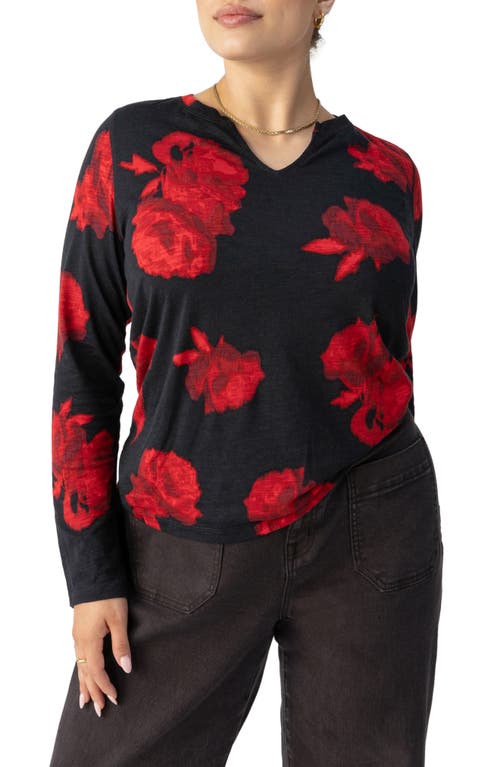 Shop Sanctuary Perfect Notch Print Long Sleeve T-shirt In Moody Rose