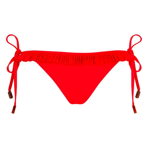 VILEBREQUIN SOLID SIDE TIE BIKINI BOTTOM WITH RUFFLE
