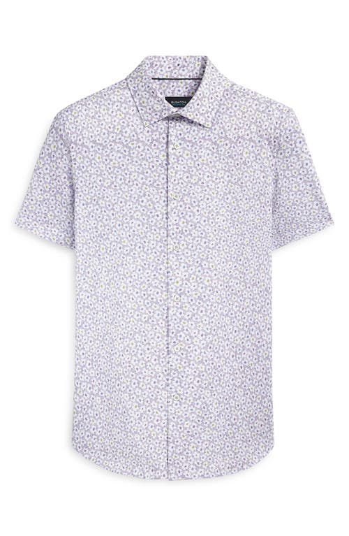 Bugatchi Miles Ooohcotton® Floral Short Sleeve Button-up Shirt In Lilac