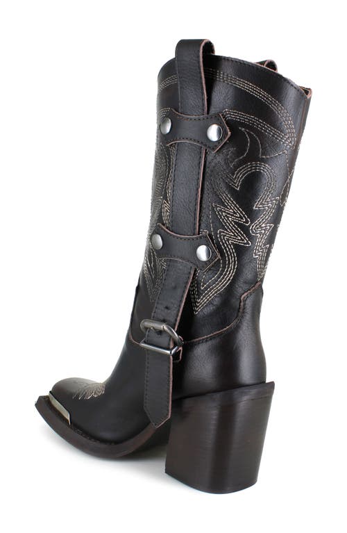 Zigi Amaranta Cowboy Boot In Brown Leather