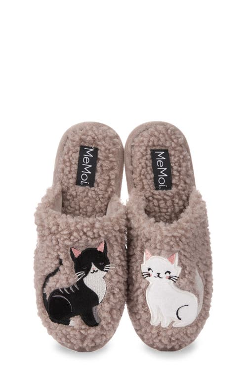 MEMOI MEMOI MORE KITTENS MEOW FAUX SHEARLING MEMORY FOAM SLIPPER