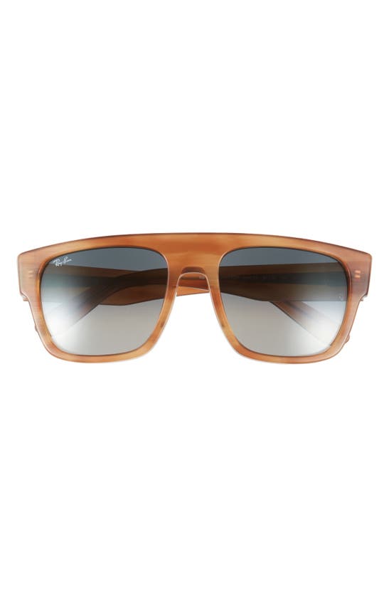 Shop Ray Ban Ray-ban 57mm Square Sunglasses In Striped Brown