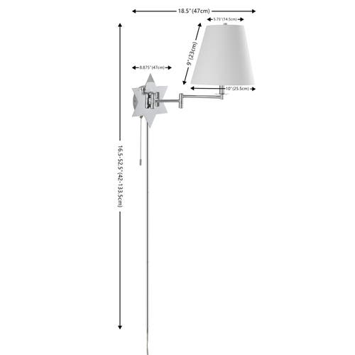 Jonathan Y David 1-light French Country Swing Arm Wall Sconce With Led, Usb Port, And Pull-chain In Chrome/grey