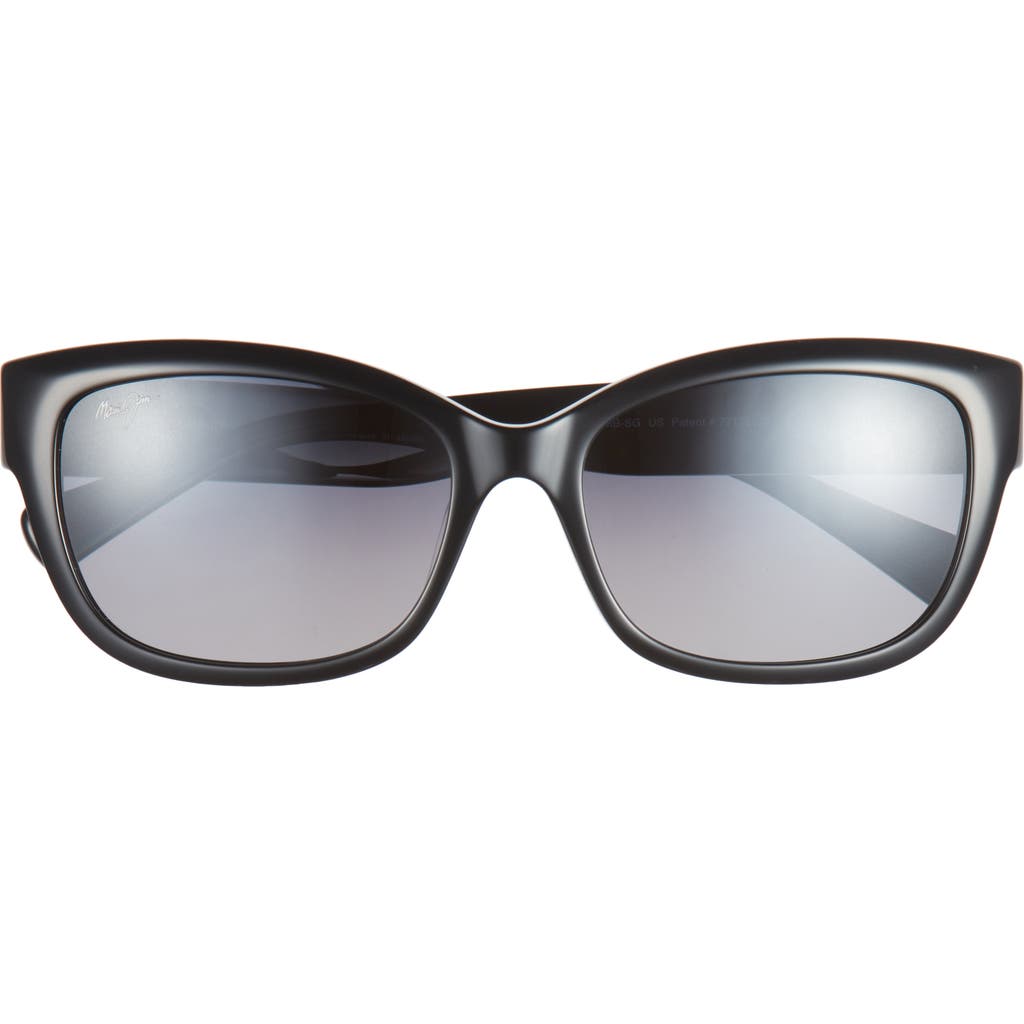 Maui Jim 55mm Core Cat Eye Polarized Sunglasses In Black Black Grey