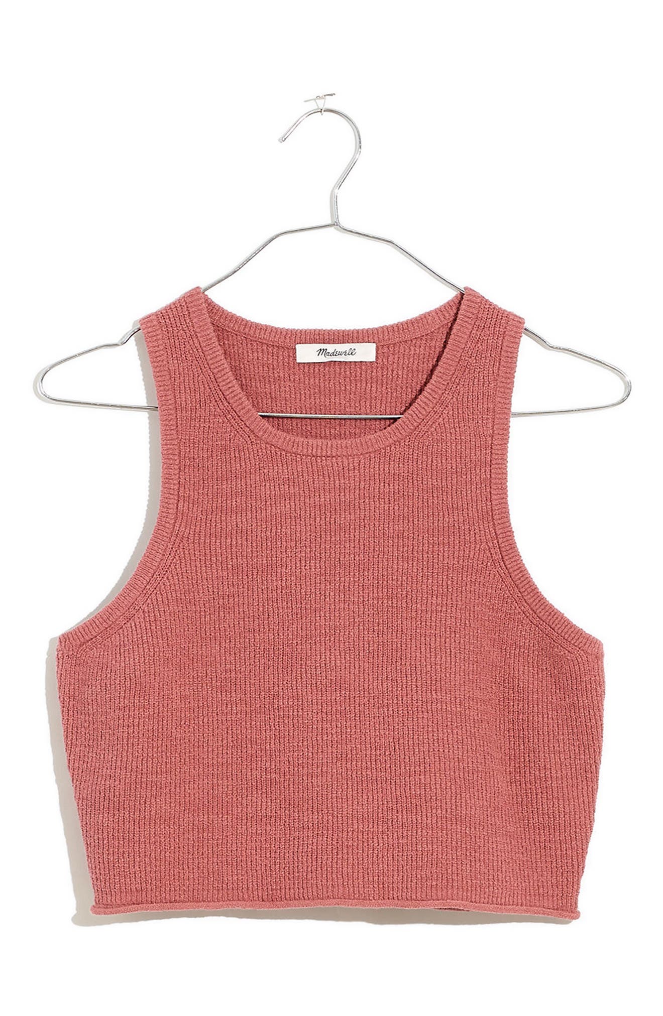 Madewell Birchmoor Crop Sweater Tank Top in Heather Jam at Nordstrom, Size XX-Large