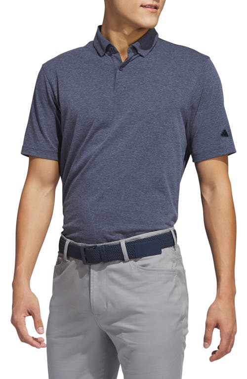 Shop Adidas Golf Go-to Mélange Polo Shirt In Collegiate Navy