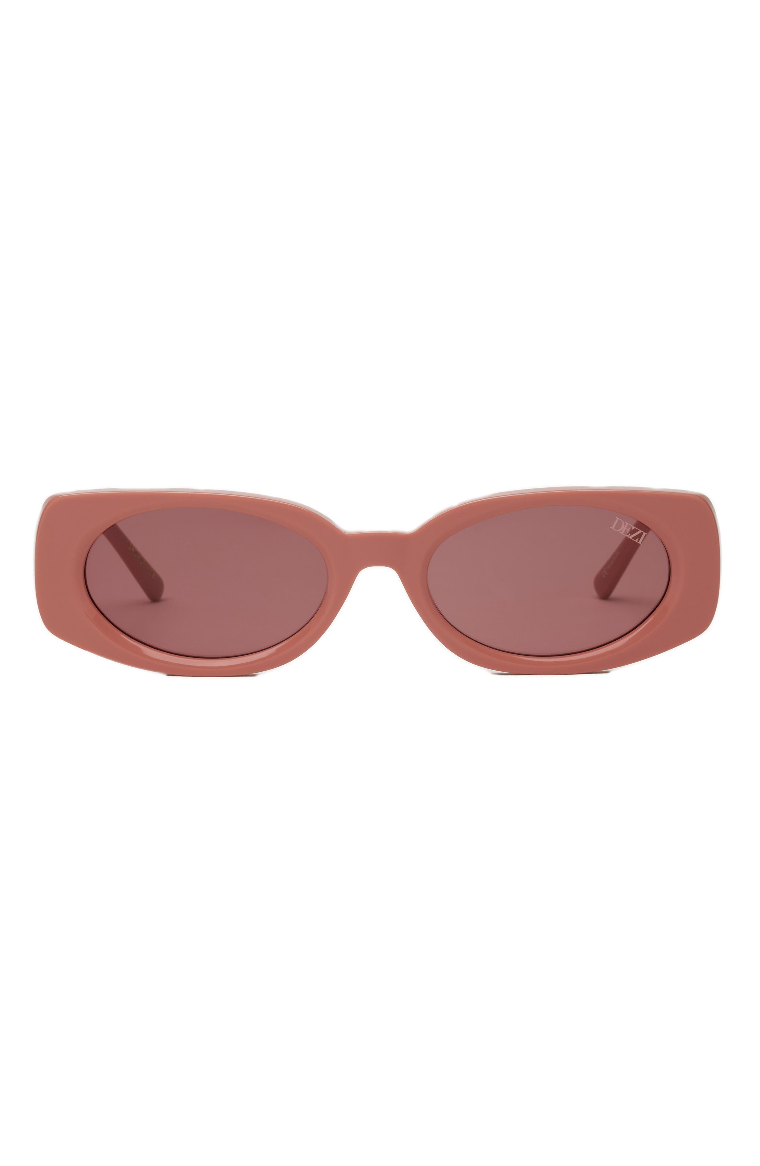 Dezi Booked 52mm Rectangular Sunglasses In Guava/berry