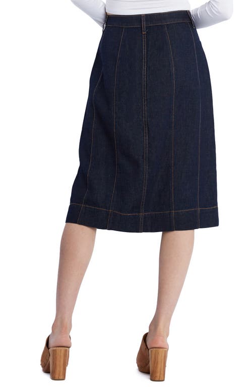 Shop Wash Lab Denim Alice Pintuck Denim Skirt In Alice Blue