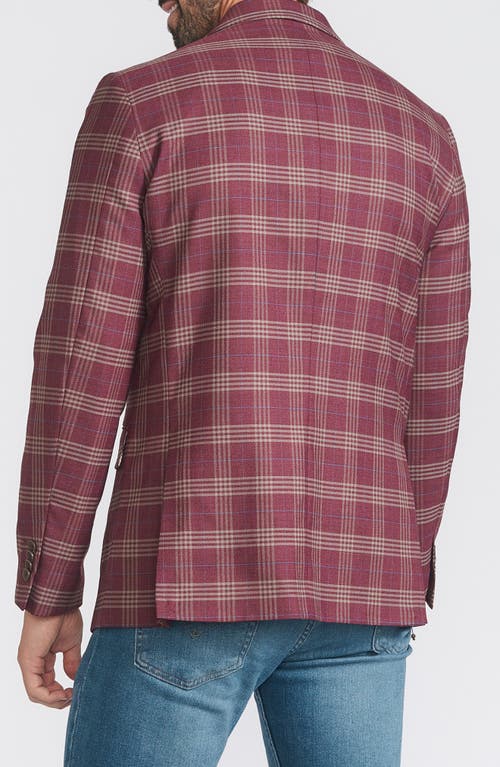 Cricketeer Plaid Print Wool Blend Sport Coat In Rust