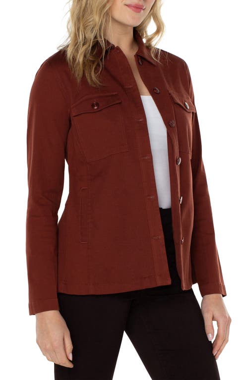Liverpool Peplum Shacket In Brunette