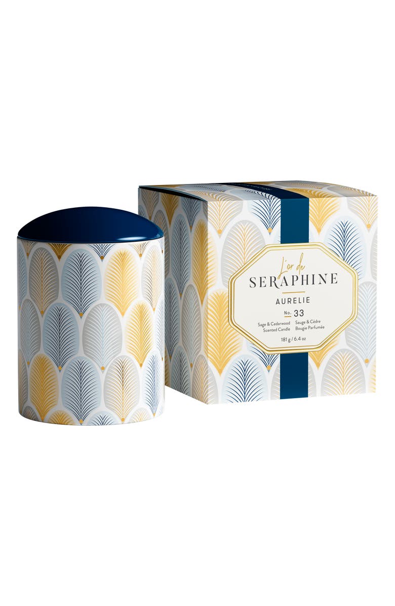 L'or de Seraphine Aurelie Large Ceramic Jar Candle, Main, color, 