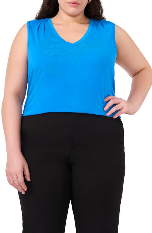halogen(r) Pleat Shoulder Sleeveless Top in French Blue