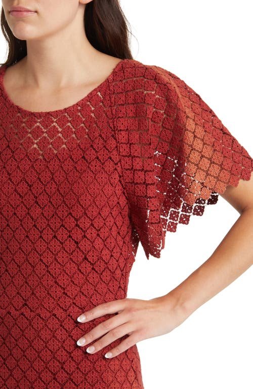 The Great The Harmony Cotton-guipure Lace Midi Dress In Garnet