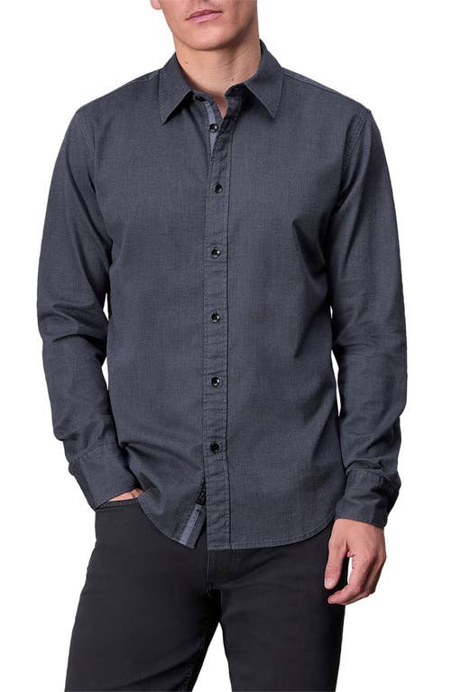 Shop Rag & Bone Tomlin Cotton Dobby Button-up Shirt In Shark Blue