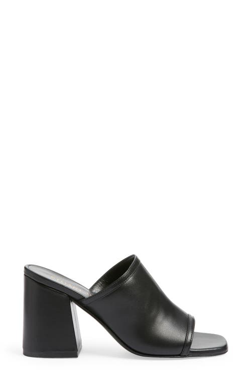 Shop Stuart Weitzman Cayman 85 Block Slide Sandal In Black Smooth Calf