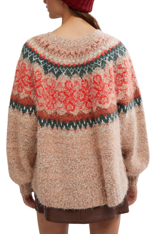 Shop Free People Festive Frost Fair Isle Sweater In Festive Frost Combo