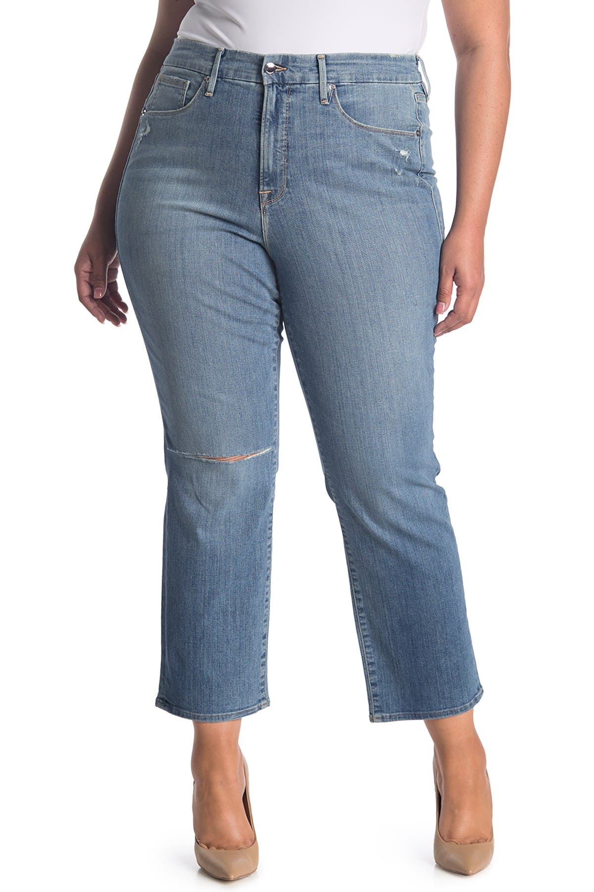 good american straight leg jeans