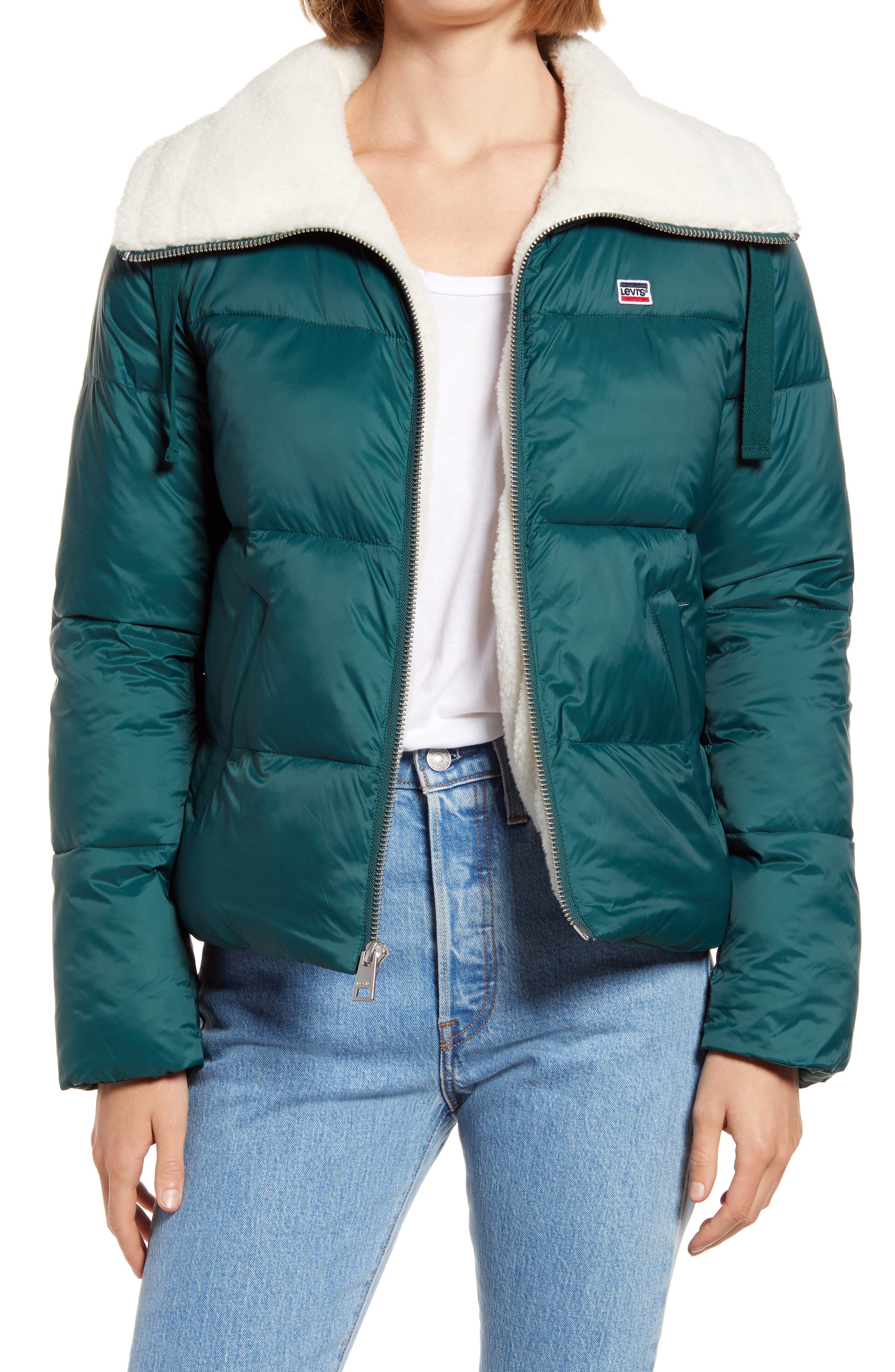 Levi's® Faux Shearling Lined Puffer Coat Nordstrom