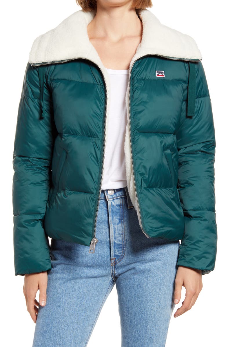 Levi's® Faux Shearling Lined Puffer Coat | Nordstrom