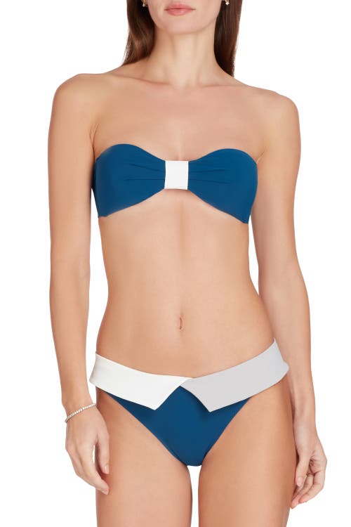 Shop Valimare Capri Colorblock Bikini Bottom In Mineral Blue