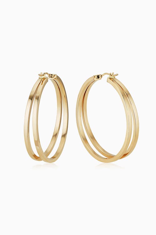Oradina 14k Yellow Gold Hudson Large Hoops In Yellow Gold