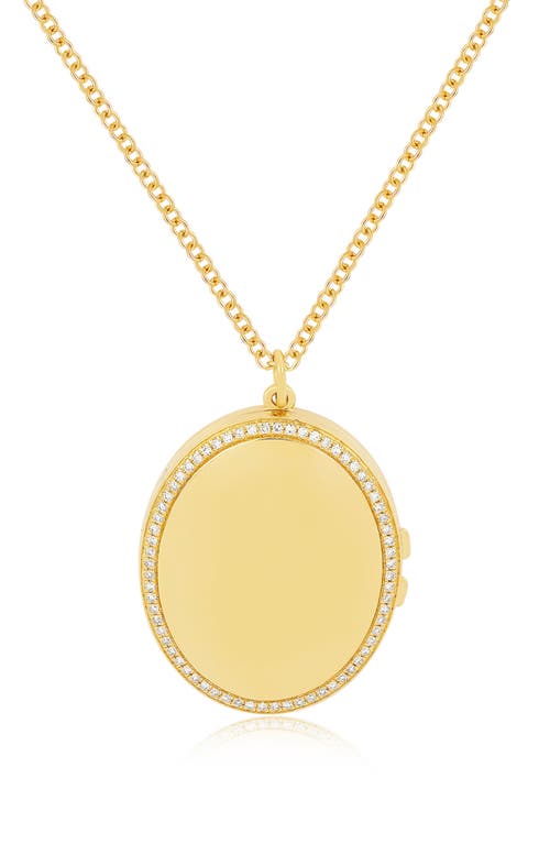 EF Collection Diamond Oval Locket Necklace in 14K Yellow Gold at Nordstrom, Size 16