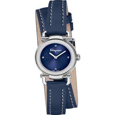 Salvatore Ferragamo Gancino Leather Strap Watch, 2m