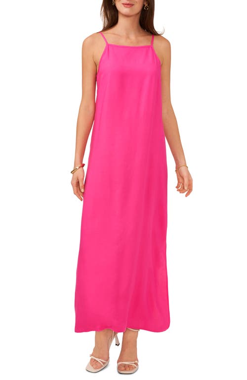 Square Neck Maxi Slipdress in Hot Pink