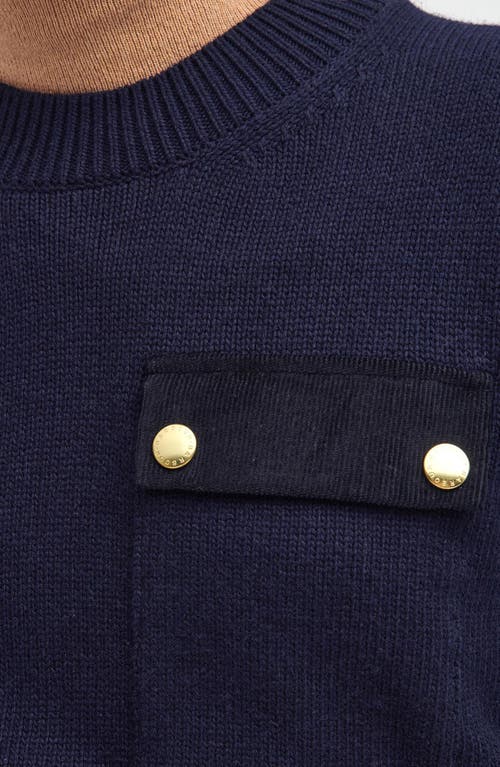 Shop Barbour Reighton Crewneck Sweater In Navy Blue