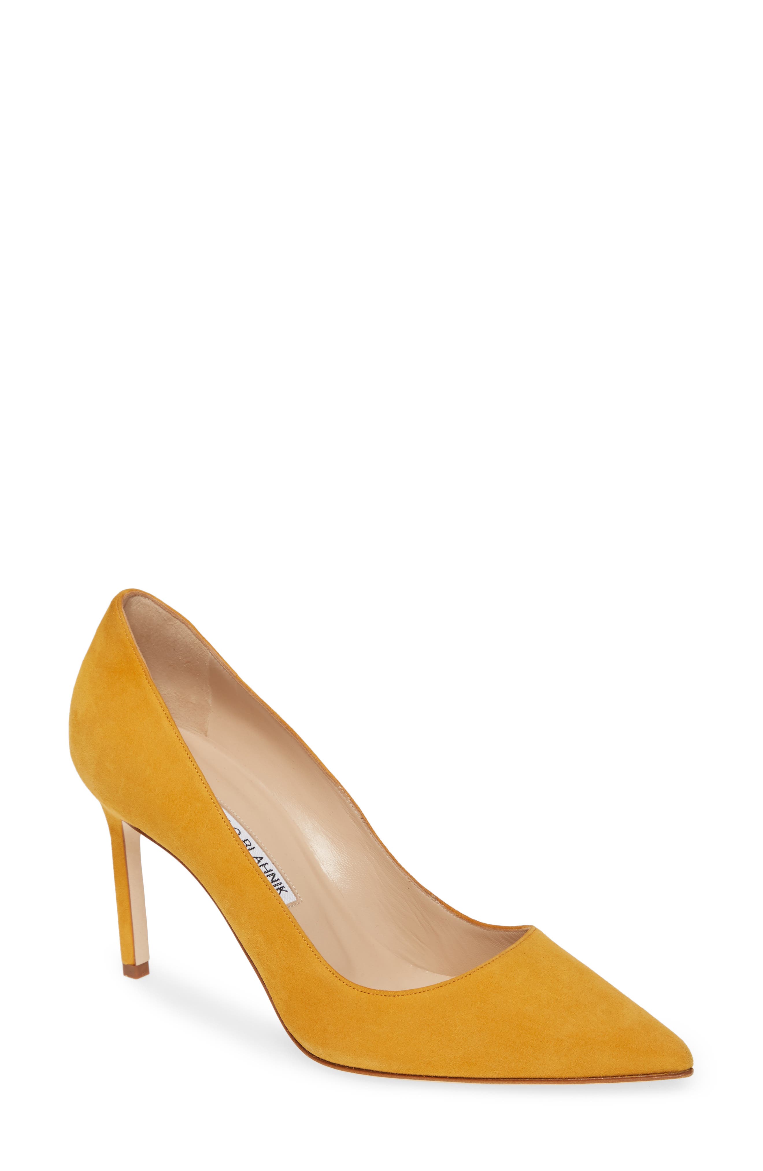 Manolo Blahnik Bb Pointy Toe Pump, Yellow