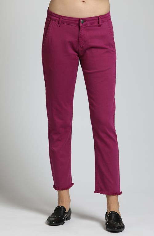 Shop Apny Straight Leg Ankle Pants In Bordeaux