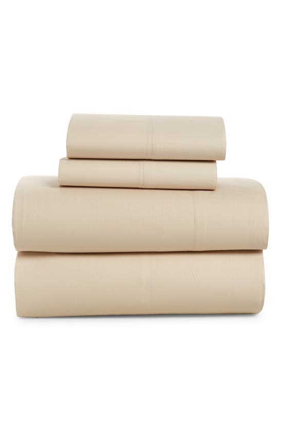 Shop French Connection Cotton Percale 4-piece Bed Sheet Set In Turtledove
