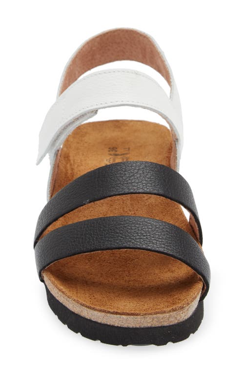 Naot Women's Kayla Sandal In Soft White/soft Black In White/black Leather