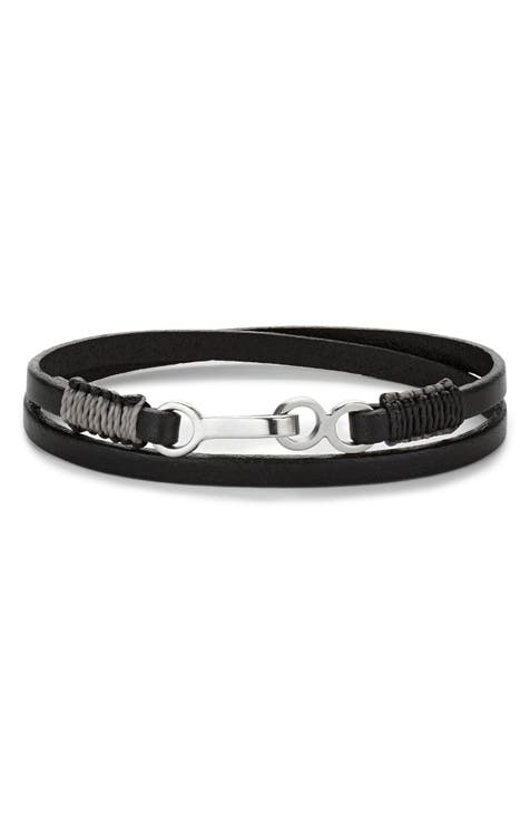 Men's Leather Cord Wrap Bracelet