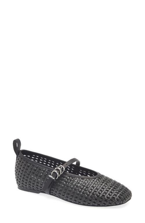 Rag & Bone Spire Woven Mary Jane Ballerina Flats In Black