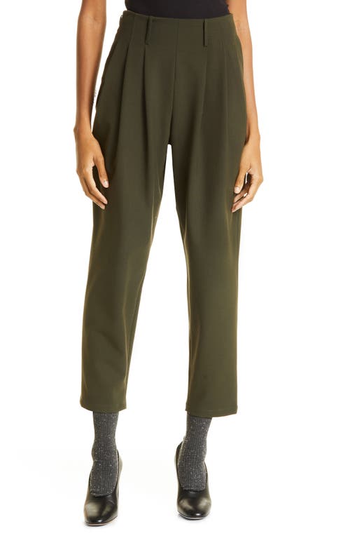 Pleated Ankle Trousers in Deep Rosemary