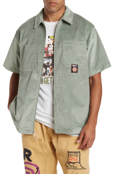 Men's Commit Cotton Corduroy Short Sleeve Zip Shirt